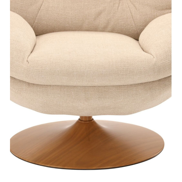 Beige mottled fabric armchair MEMENTO