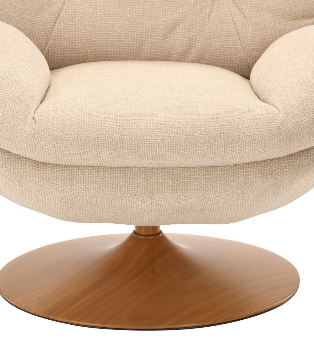 Sillón de tela jaspeada beige MEMENTO