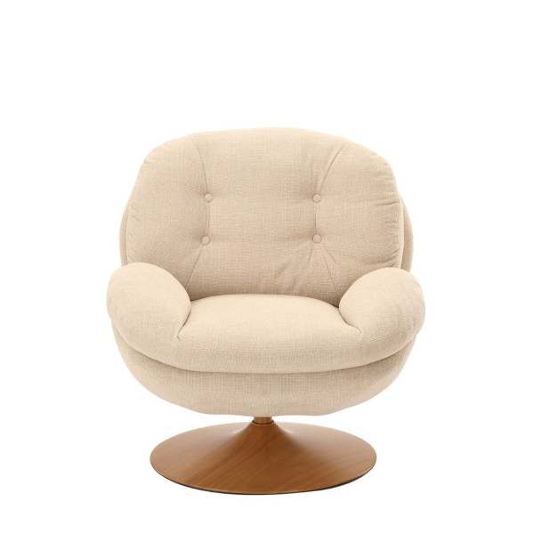 Sessel aus beige meliertem Stoff MEMENTO