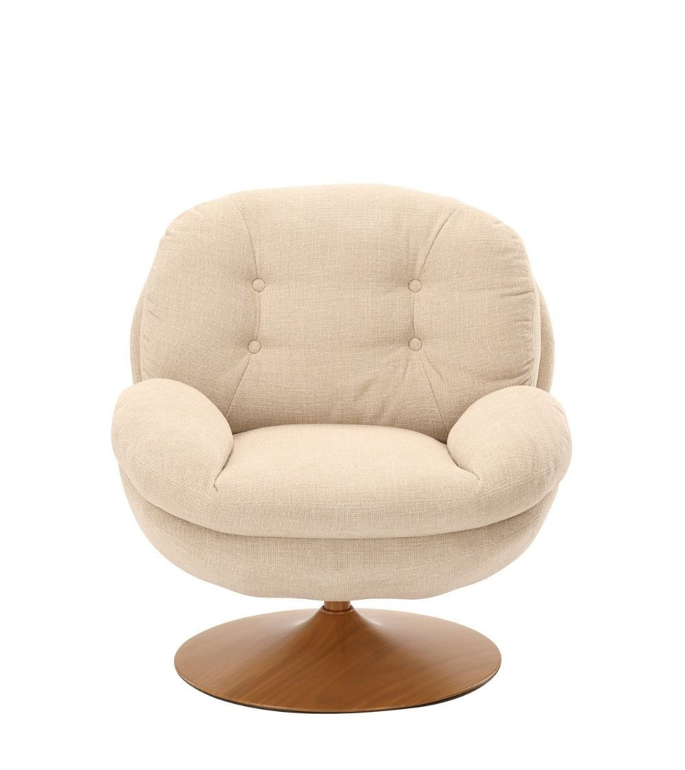 Sillón de tela jaspeada beige MEMENTO
