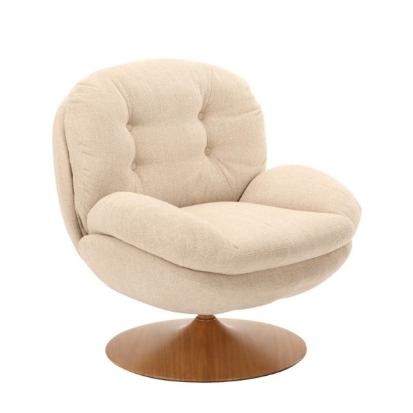 Sessel aus beige meliertem Stoff MEMENTO