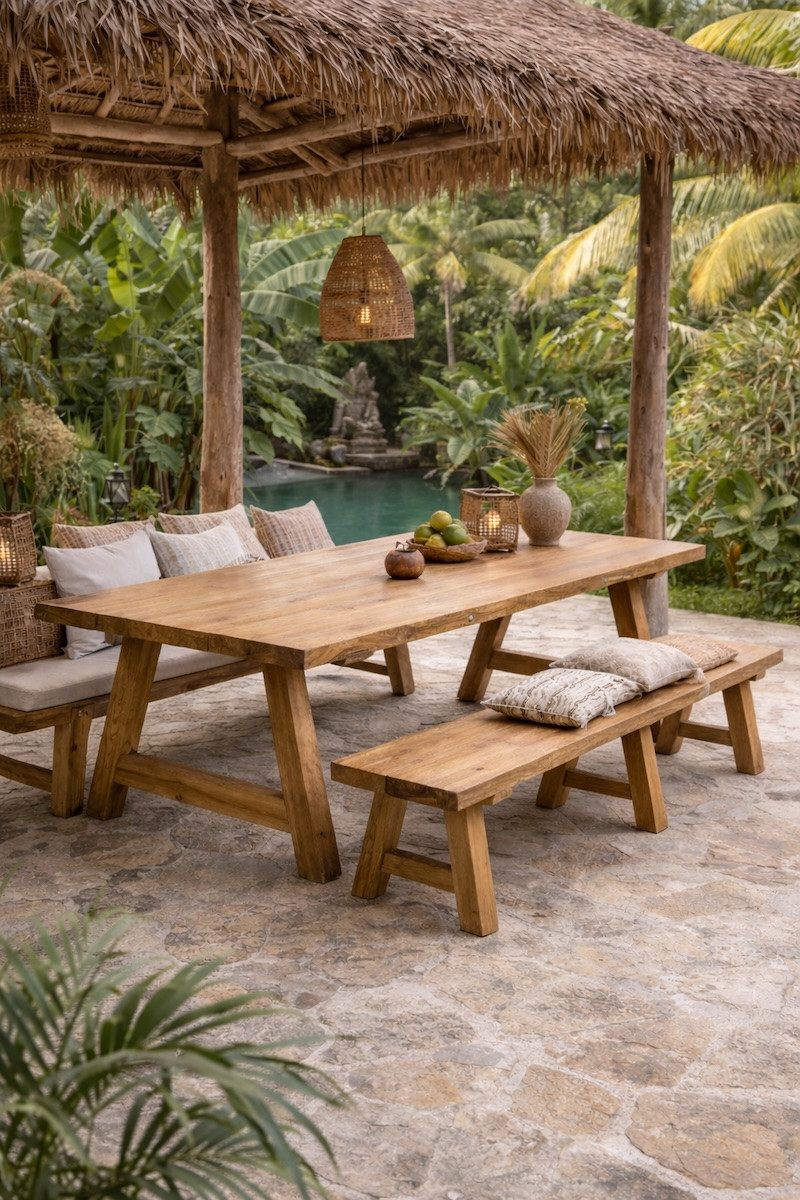 Table avec banc assorti