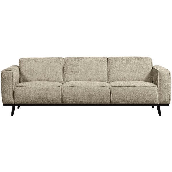 STATEMENT - Canapé 3 places en tissu velours beige L230