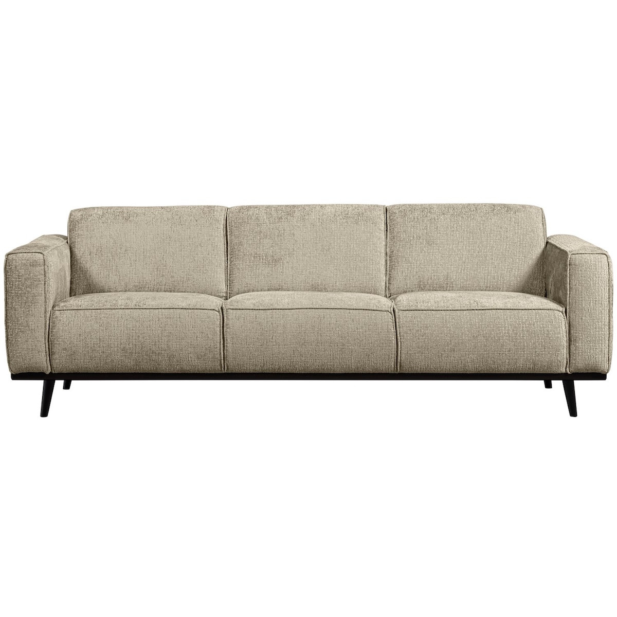 STATEMENT - Canapé 3 places en tissu velours beige L230
