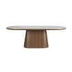 Table repas ovale bois marbre almira