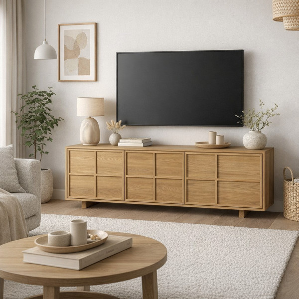 meuble tv bois scandinave 160