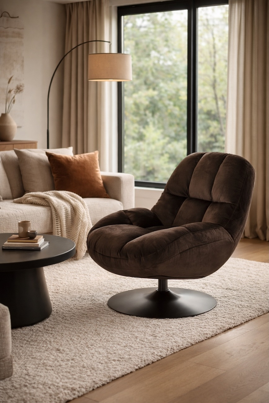 Fauteuil enrobant et pivotant