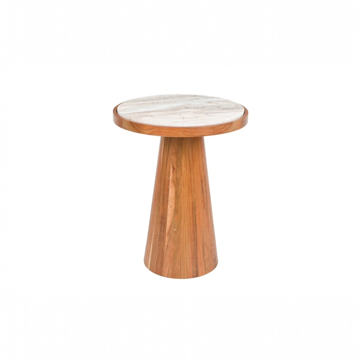 MEES - Table d'appoint bois et marbre D40