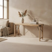 Folding console in light wood 170 cm