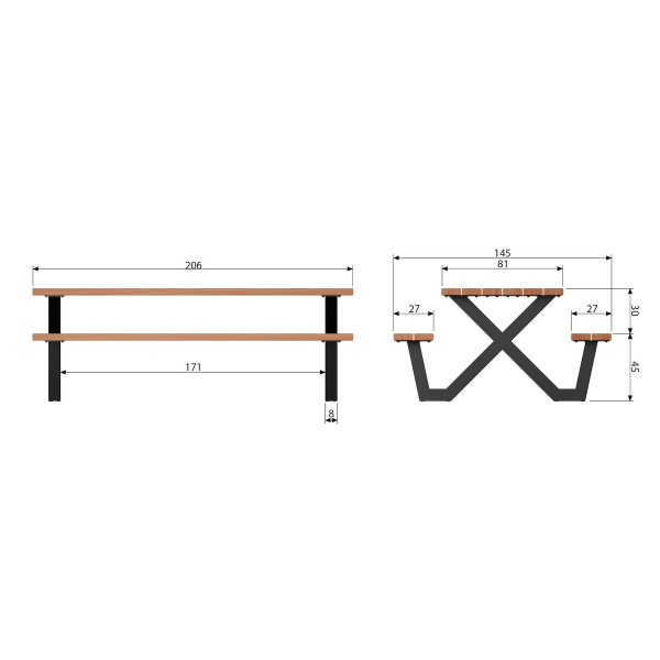 Table de repas pour extérieur