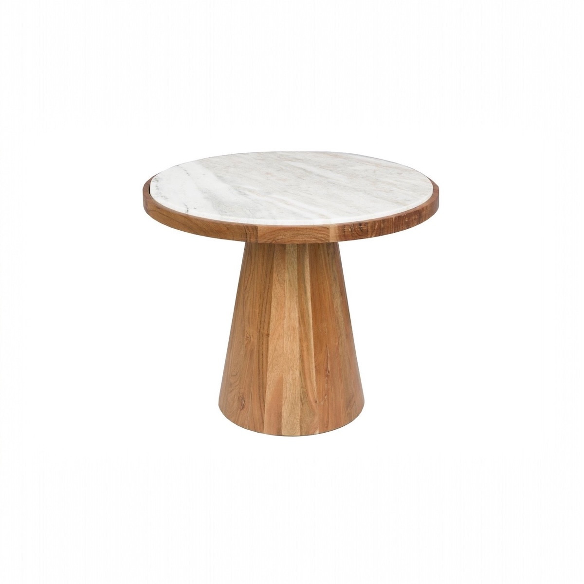 MEES - Table basse ronde bois et marbre D50
