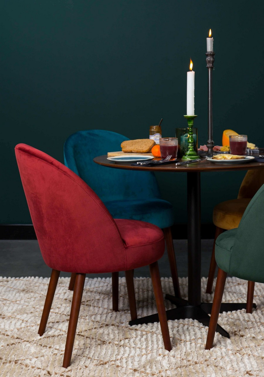 Stuhl Barbara rot und blau Dutchbone