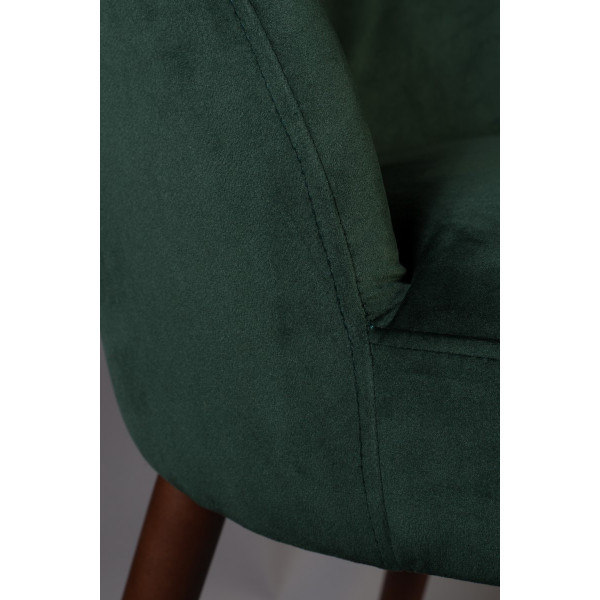 Silla de comedor de terciopelo verde