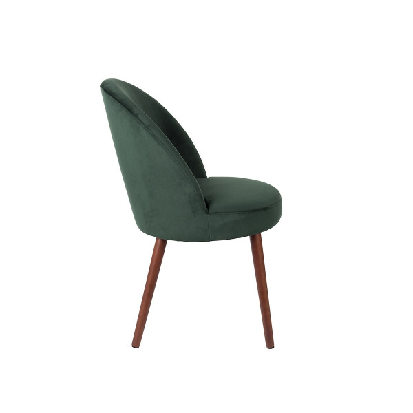 Chaise en velours avec dossier enrobant