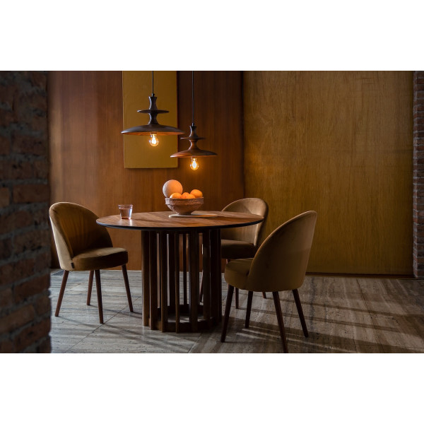 Camel Velvet Chair - BARBARA