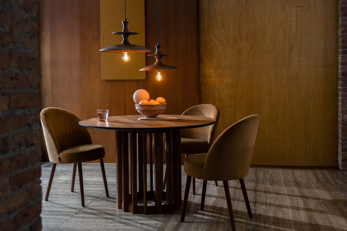 Camel Velvet Chair - BARBARA
