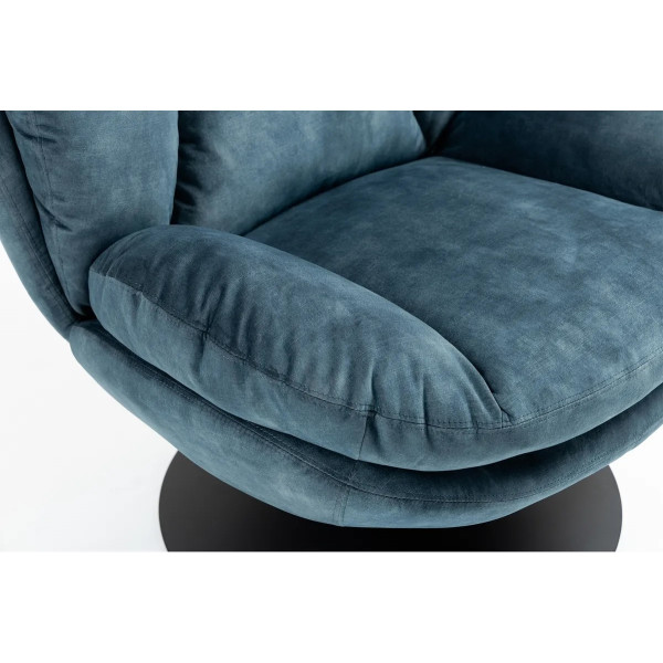 Drehsessel aus blauem Samt - TOPI