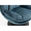 Sillón giratorio de terciopelo azul - TOPI