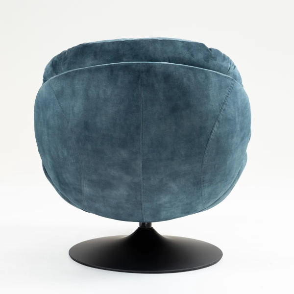 Blue velvet swivel armchair - TOPI