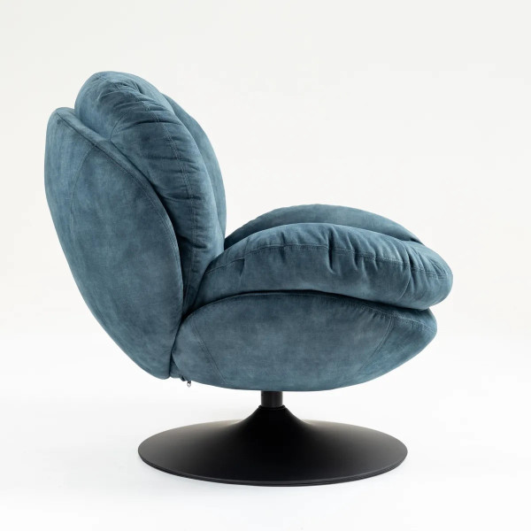 Drehsessel aus blauem Samt - TOPI