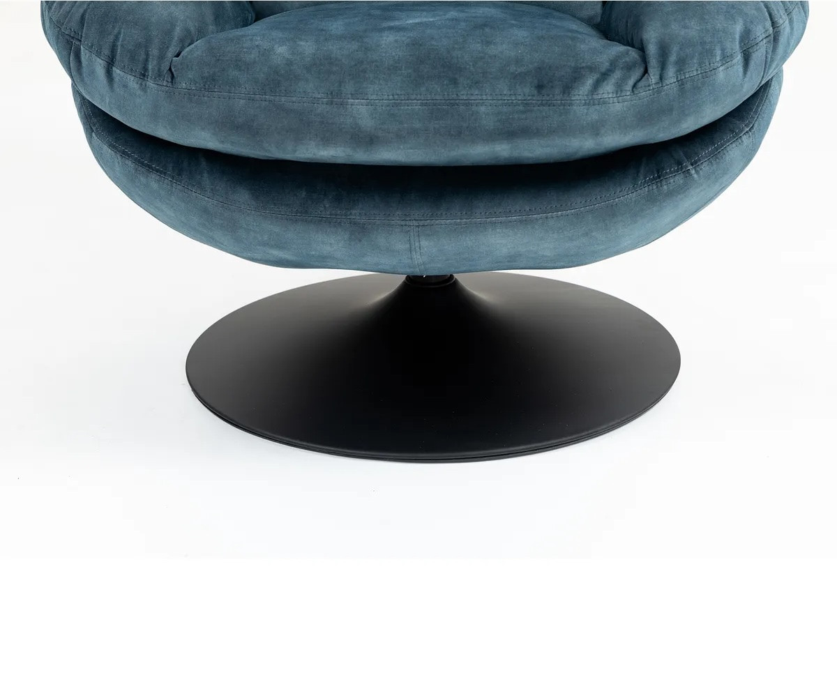 Sillón giratorio de terciopelo azul - TOPI