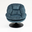 Poltrona girevole in velluto blu - TOPI