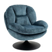 TOPI - Fauteuil rotatif en velours bleu