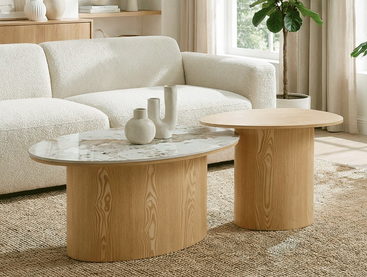 Set aus 2 Wohnzimmertischen Mathi Design