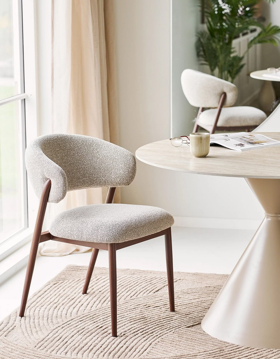 2 comfortable fabric dining chairs