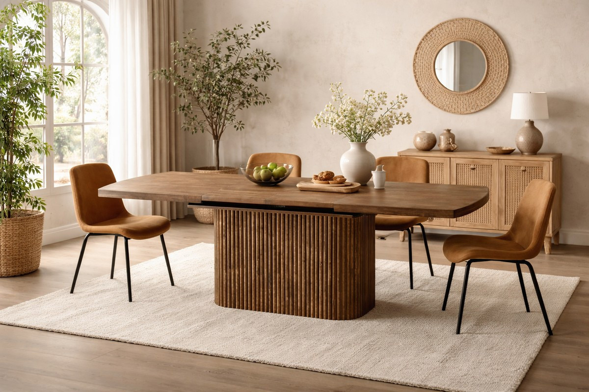table extensible rectangle Noyer Landia