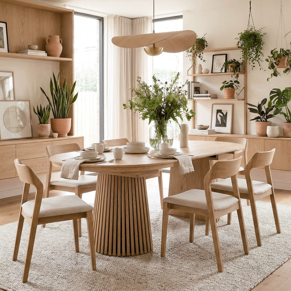 Table de repas en bois extensible