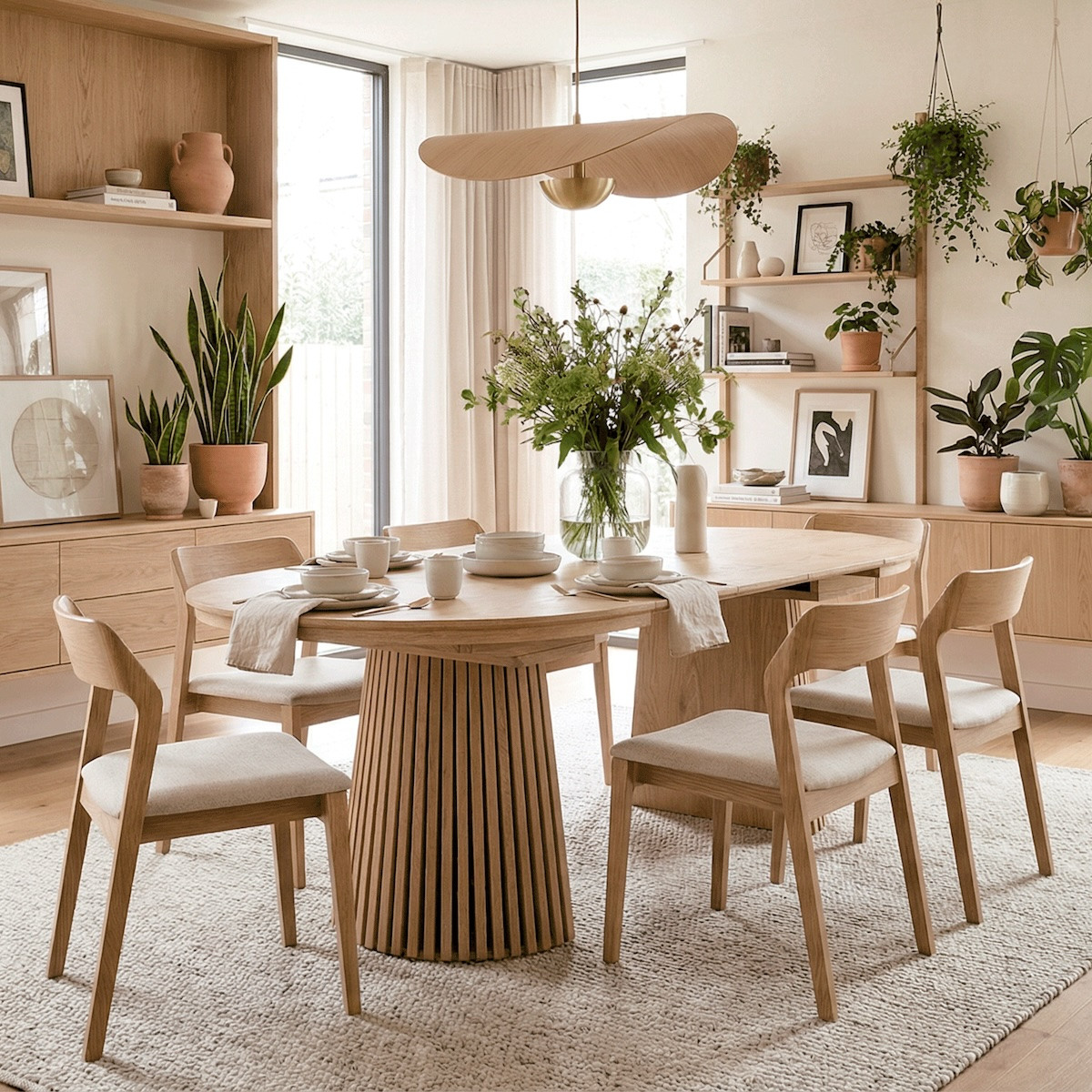 Table de repas en bois extensible