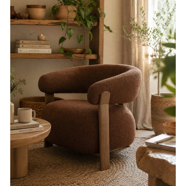 Fauteuil Milano marron rouille