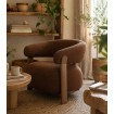 Fauteuil Milano marron rouille