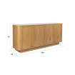Light wood sideboard with marble-look top