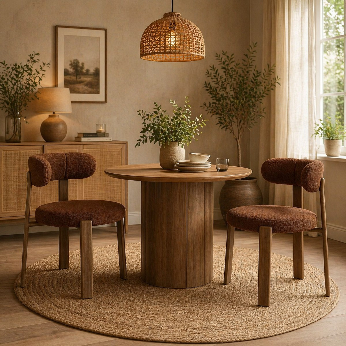 chaise repas Milano marron rouille