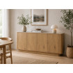 Light wood sideboard with marble-look top