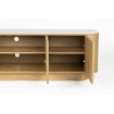 Light wood sideboard with marble-look top