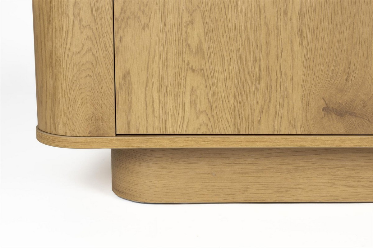 Light wood sideboard with marble-look top