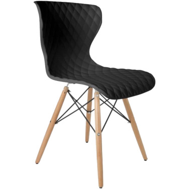 Chaise scandinave noir avec pieds en bois