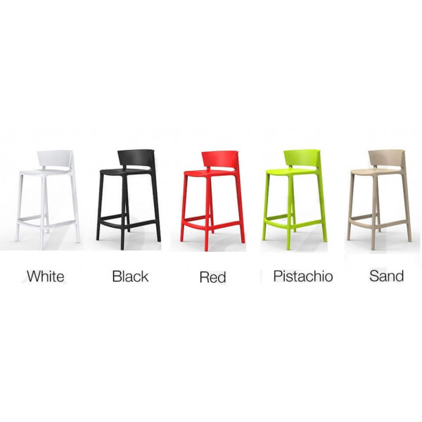 Tabouret bar design extérieur rouge chez Vondom