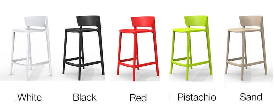 Tabouret bar design extérieur rouge chez Vondom