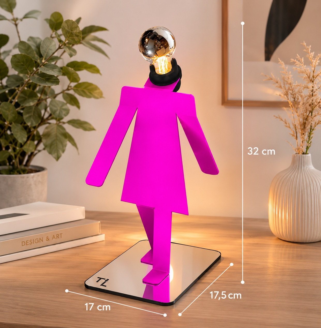 Lampe à poser rose - MOONWALK Thomas de Lussac