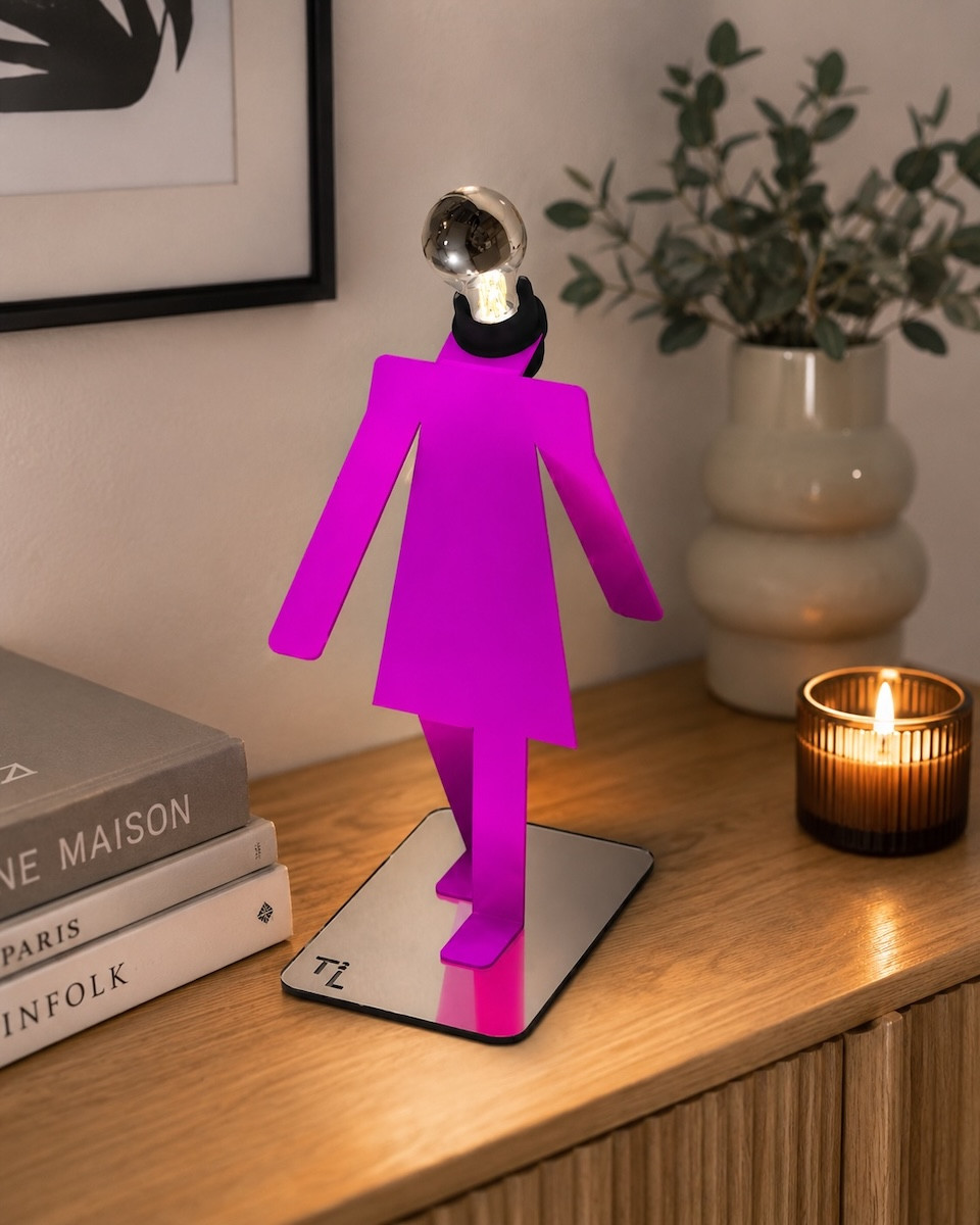 Lampe à poser rose - MOONWALK Thomas de Lussac