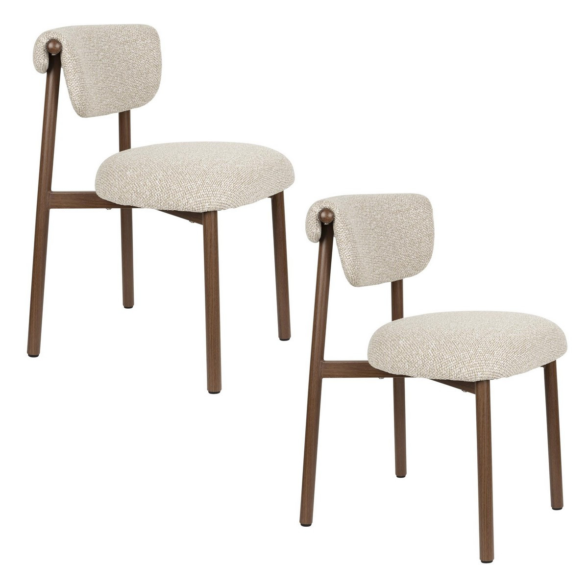 2 chaises de repas Lee en tissu