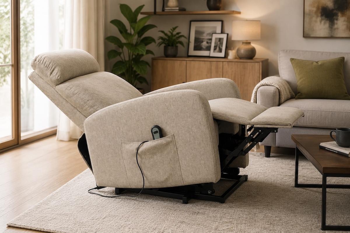 electric recliner beige armchair - SERENITY