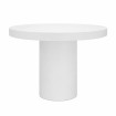 Table de repas ronde en microciment blanc mat 120 cm