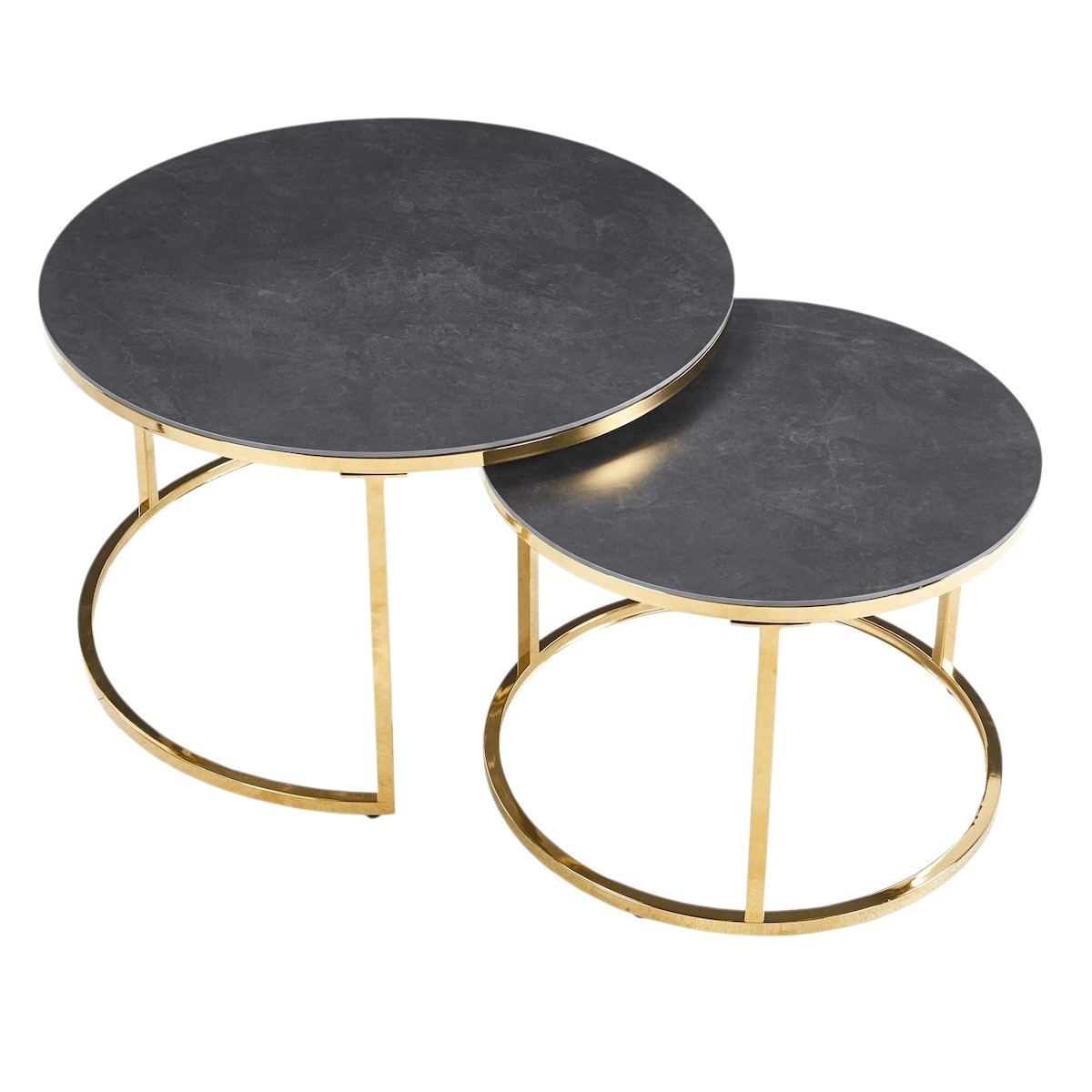 Set de tables basses gigognes céramique gris