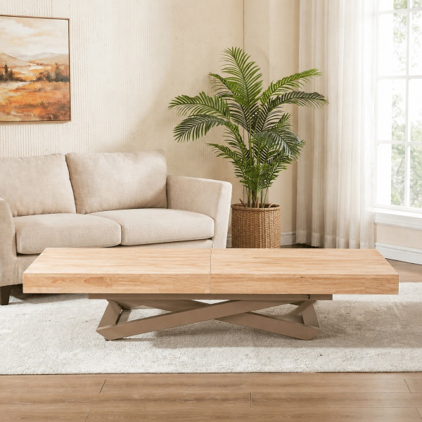 Piètement design finition taupe et plateau en chêne nordique