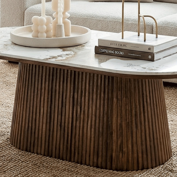 Table basse avec plateau en céramique